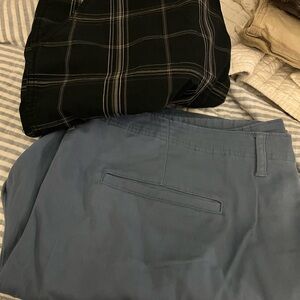 Men's Black and Blue Shorts